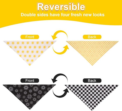 Summer Dog Bandanas Yellow Black Large 2PCS, Spring Scarf, Durable Triangle - Image 4