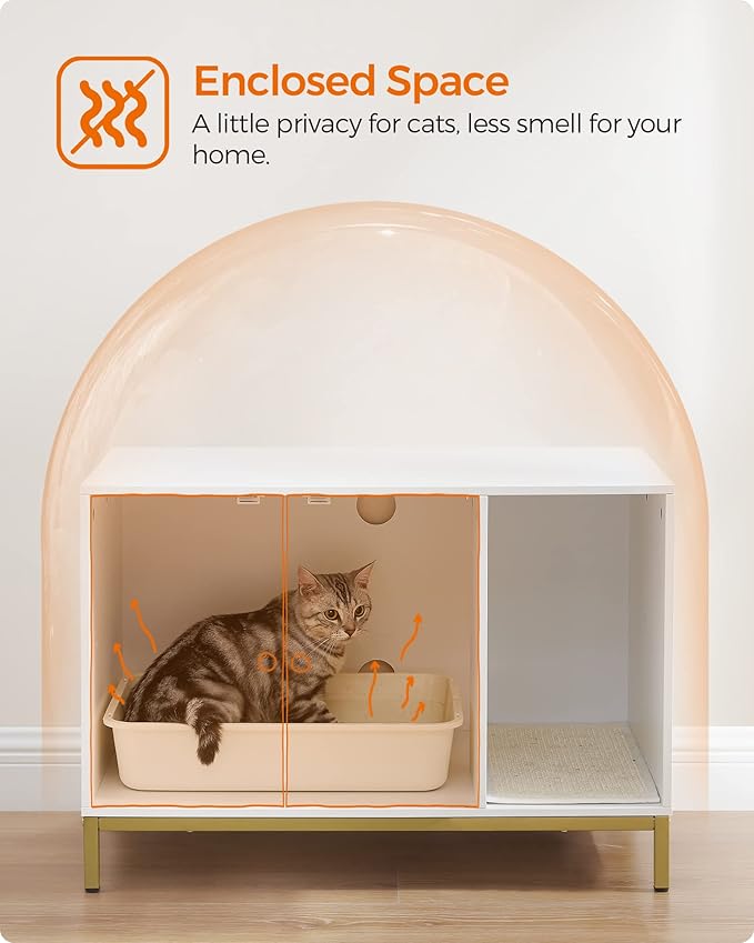 Feandrea Cat Litter Box Enclosure, Hidden Litter Box Furniture - Image 3