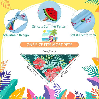 Huhumy 100 Pcs Hawaiian Dog Bandanas Bulk Pet Bibs Colorful Triangle Scarf Pet - Image 2
