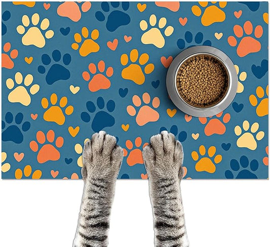 HOMETITUTE Cute Pet Feeding Mat Dog Feeding Mats Non-Slip Absorbent Dog Bowl by HOMETITUTE