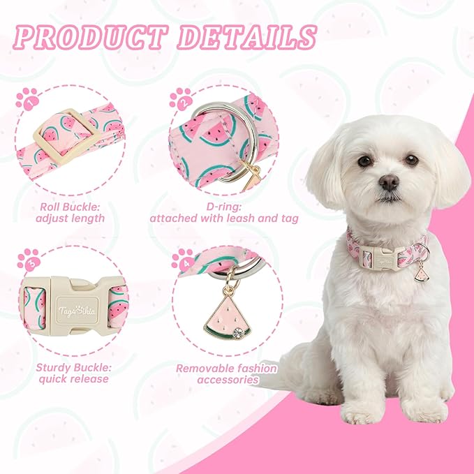 Summer Dog Collar, Cute Pink Dog Collar - Image 2