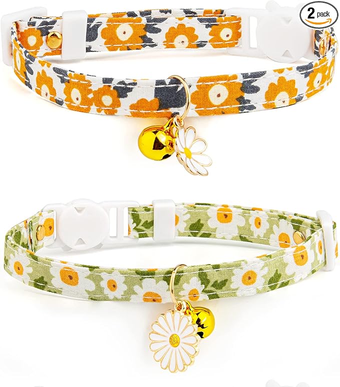 2 Pack Cotton Breakaway Cat Collar by Liugjiau