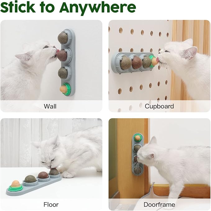 Potaroma 4 Catnip Silvervine Ball Toys, Extra Cat Energy Ball, Edible Cats Lick - Image 6