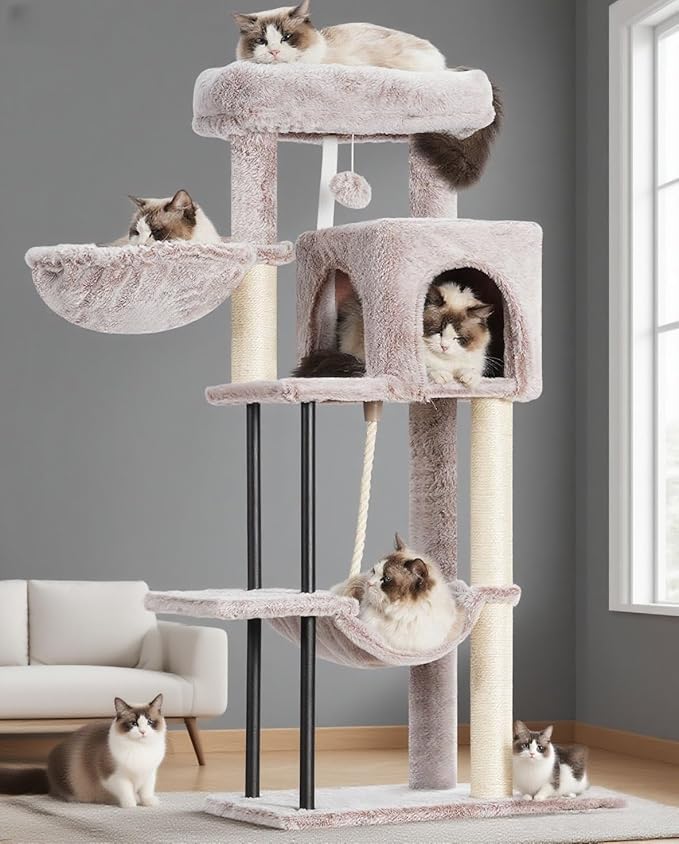 Gitelsnour Cat Tree, Cat Tower for Indoor Cats, 43.3 inch Cat Tree Tower by Gitelnour