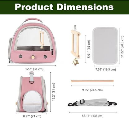 Parrot Travel Cage with Bird Cage Bells Mirror Set, Portable Small Bird - Image 2