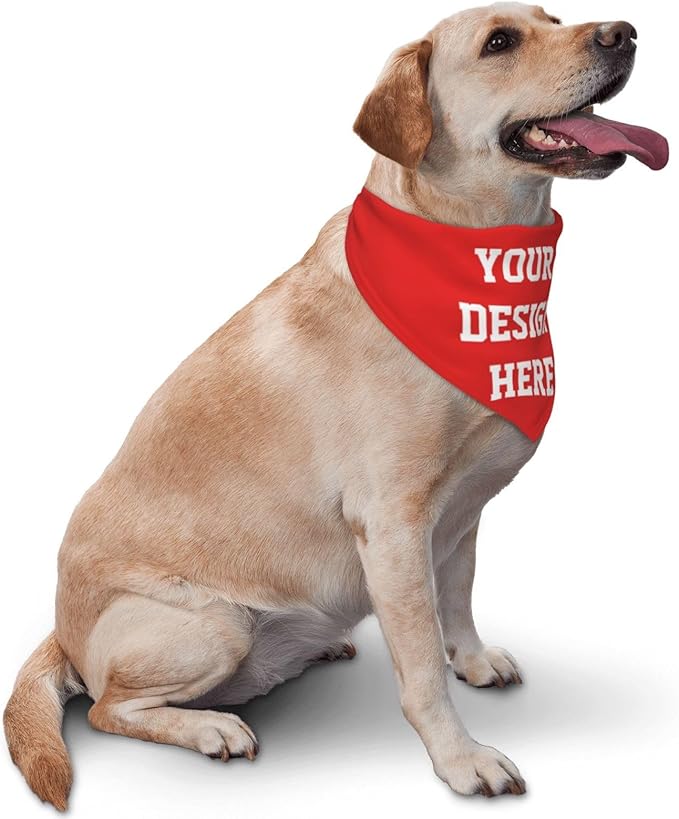 Custom Dog Bandana, Personalized Pet Scarf Triangle Neckwear, Add Your Image - Image 3