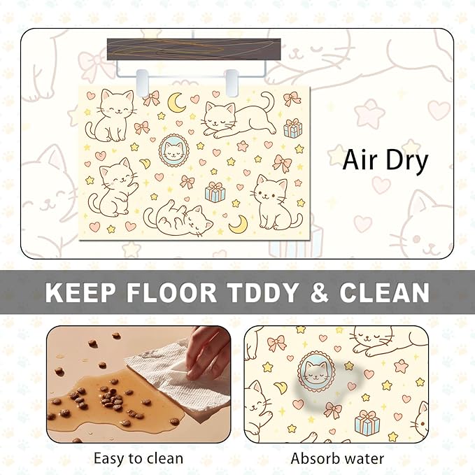 HOMETITUTE Cute Sweet Cat Food Mat - Image 6