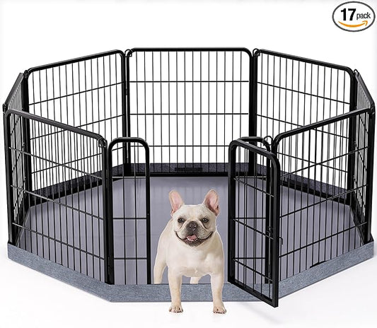 PETIME Dog Playpen, Metal Exercise Puppy Pen Heavy Duty Kennels Yard Fence by PETIME
