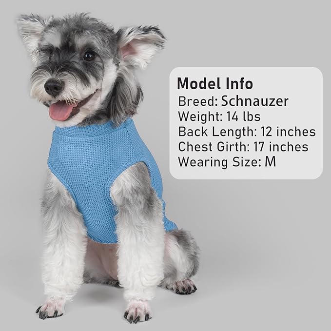 KYEESE 2Pack Waffle Dog Shirts, Lightweight Sleeveless Dog T Shirts - Image 7