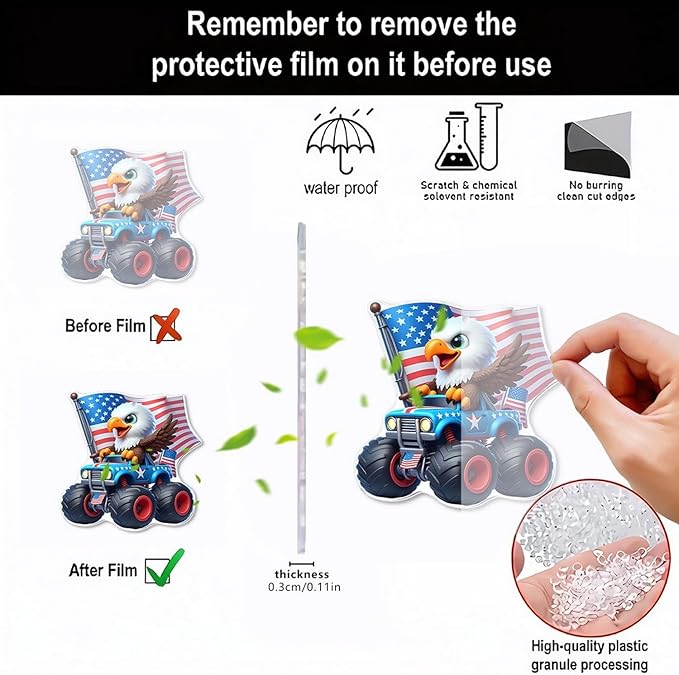 4 Pcs 4th of July Ornaments for Tree Independence Day 2D Acrylic Patriotic - Image 7