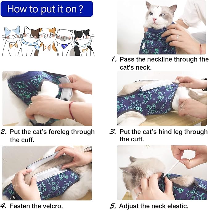 kzrfojy Cat Surgery Recovery Suit Cat Onesie - Image 5
