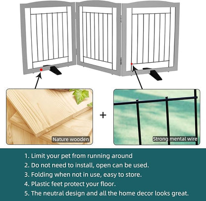 ZJSF Freestanding Dog Fence Indoor, Foldable Dog Gate - Image 6