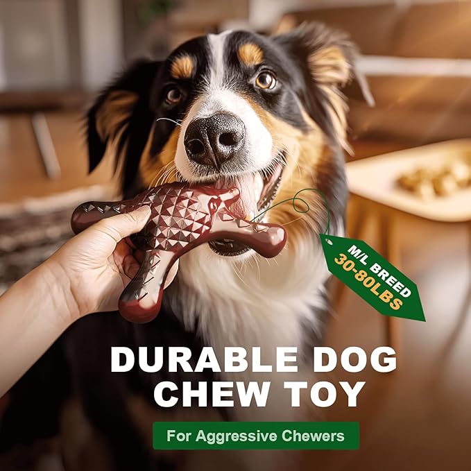 Tough Dog Chew Toy for Aggressive Chewers – Durable Bacon Flavored Nylon Bone - Image 2