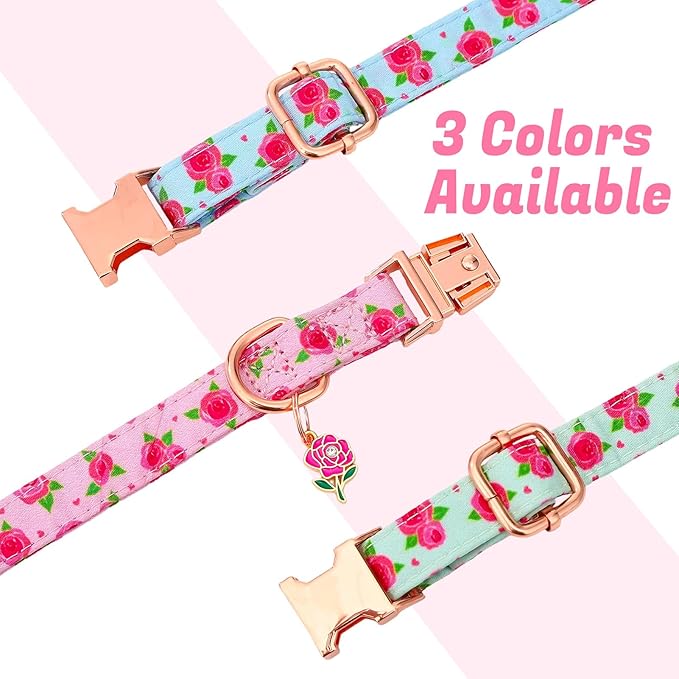 3 Pack Floral Dog Collars for Small Dogs Rose Flower Dog Collars - Image 4