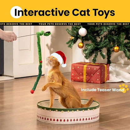 Conlun Cat Scratcher Bed, 2 in 1 Oval Cat Scratching Board - Image 2
