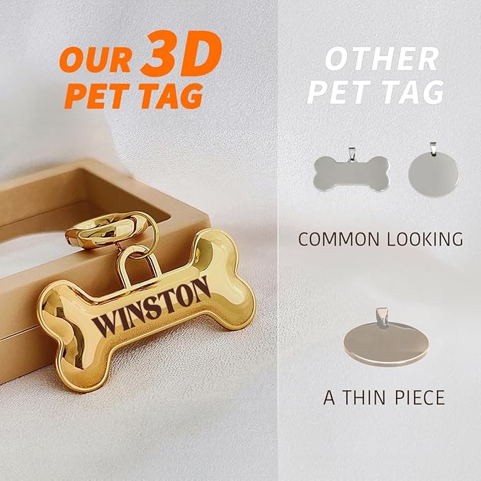 Dogs Tag Stylish Personalized Double Sided Deep Engraved Cat & Dog Tags Engraved - Image 4