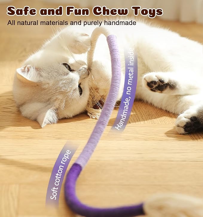 Cat Chew Ropes 4Pcs, Cat Toys for Indoor Cats - Image 3