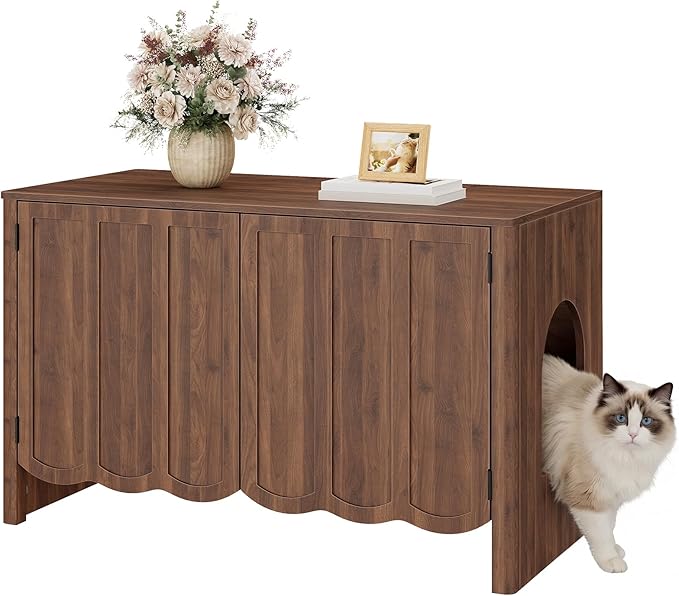 HOOBRO Cat Litter Box Enclosure, 31.5" Hidden Litter Box Furniture by HOOBRO