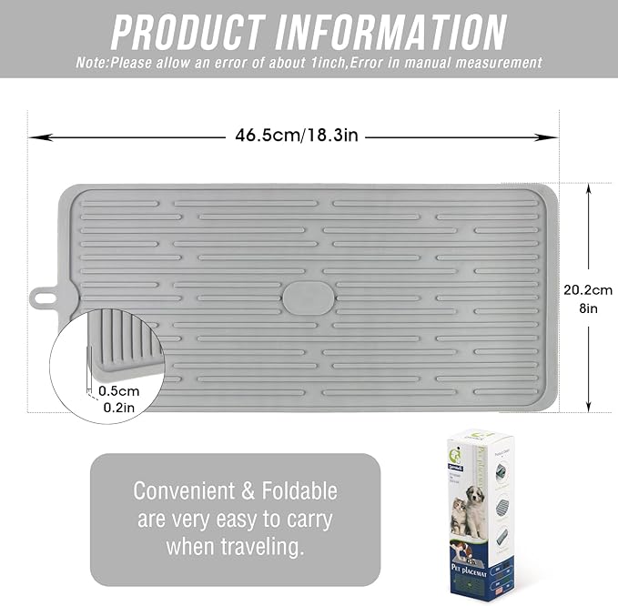 Pet Placemat for Dog and Cat, Mat for Prevent Food and Water Overflow, Portable - Image 2