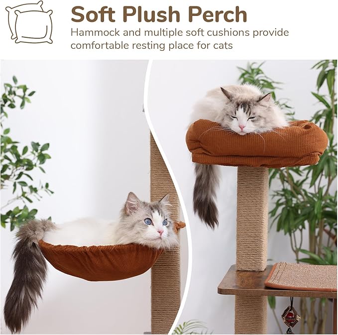 FUKUMARU Cat Tree, 4 in 1 Large Modern Cats Tower - Image 5