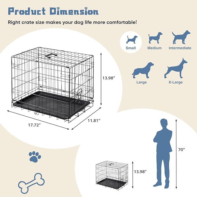 DUMOS Dog Crate, 18 Inch Small Single Door Dog Cage - Image 5