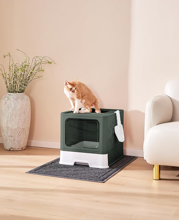 Medario Cat Litter Box with X-Large Litter Mat and Scoop, Large Covered Litter - Image 8