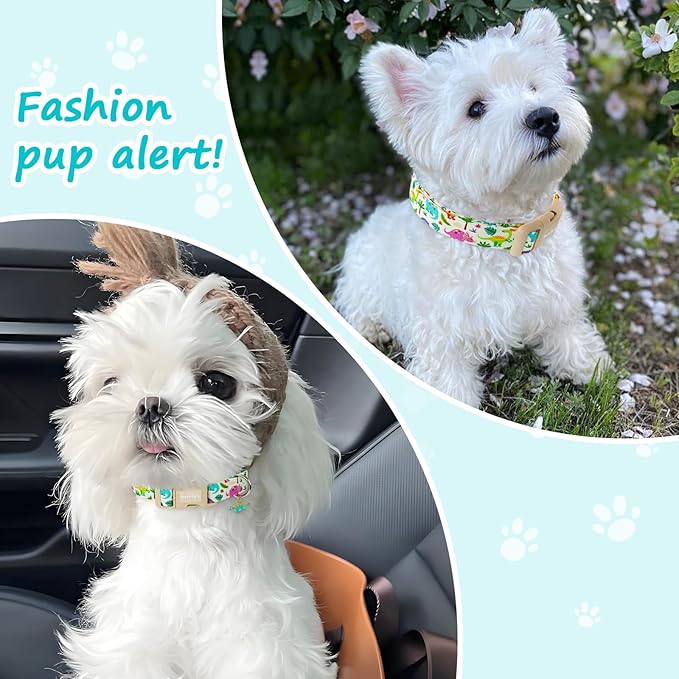 Dog Collars for Medium Dogs, Adiustable Cotton Puppy Collar - Image 6