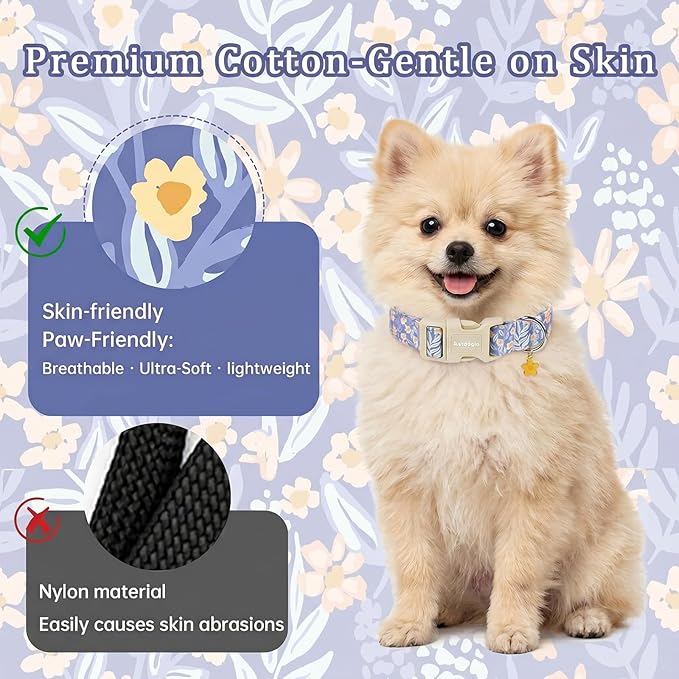 Floral Dog Collar, Cute Girl Boy Dog Collar Ideal Daily Use - Image 4