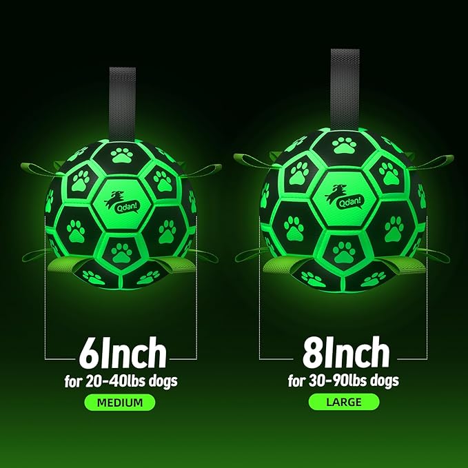 QDAN Glow in The Dark Dog Toys Soccer Ball - Image 8
