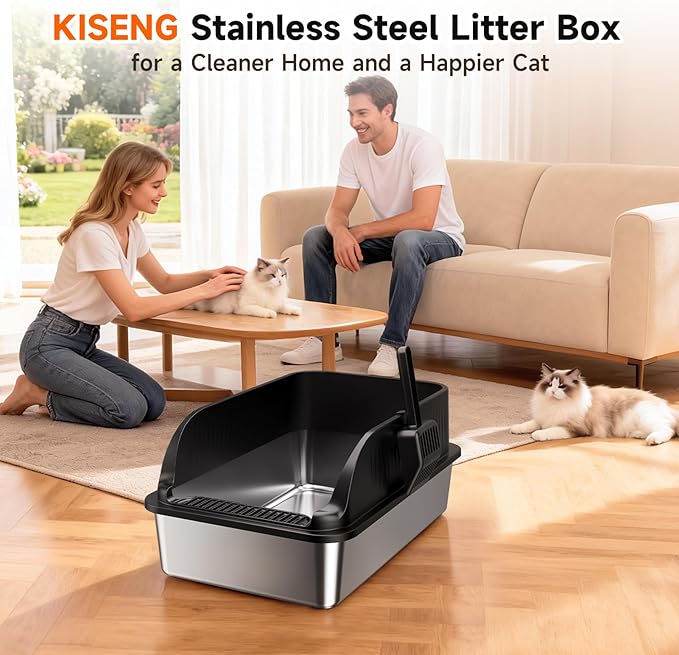 Stainless Steel Litter Box, XL Metal Litter Box - Image 9