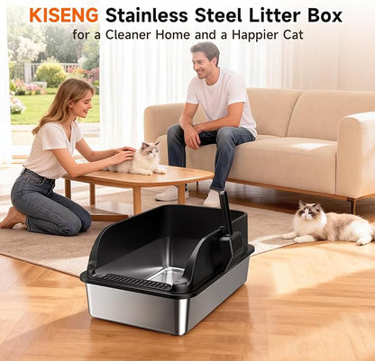Stainless Steel Litter Box, XL Metal Litter Box - Image 9