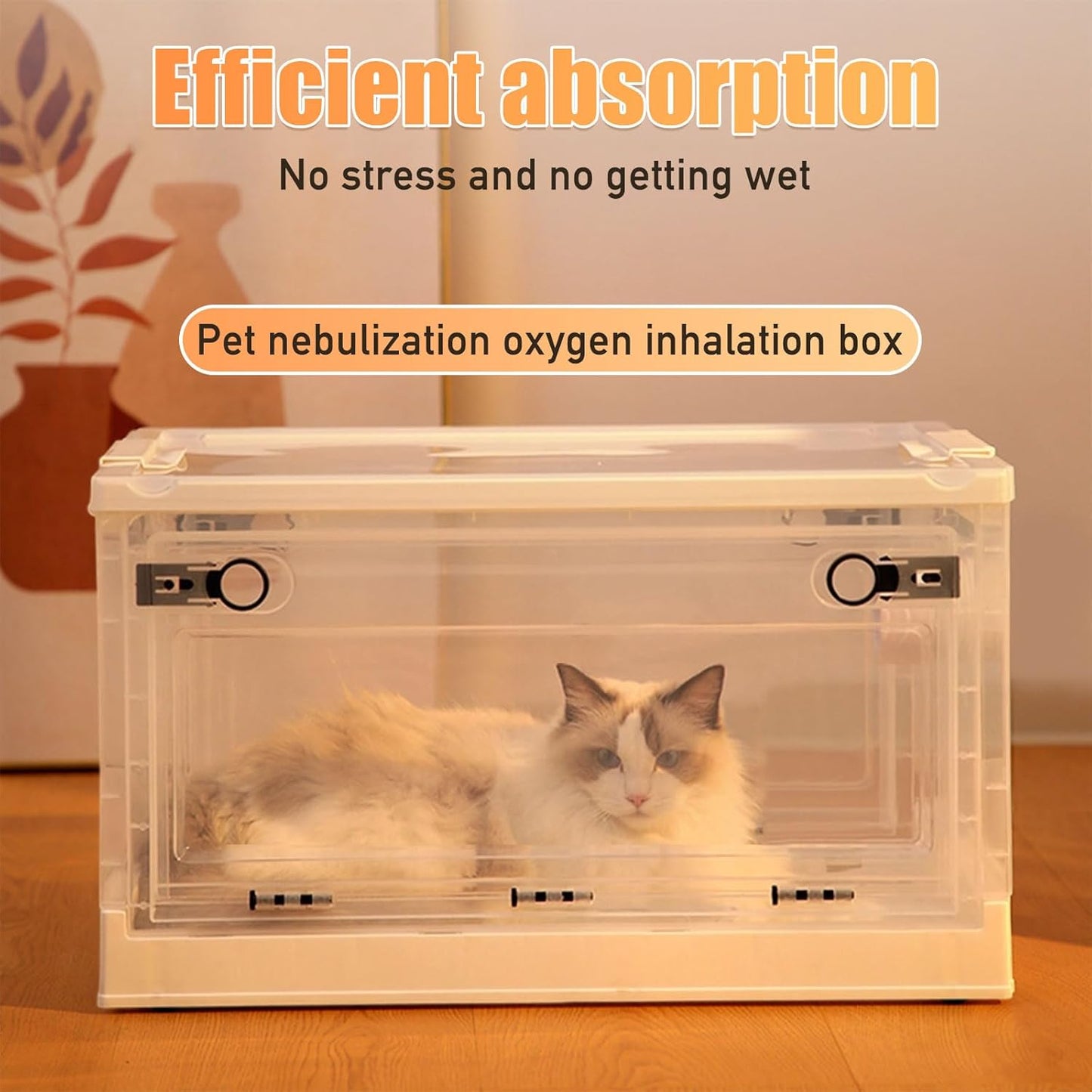 PakaLife Portable Oxygen Tank cat&Dog for pet cage,Dog&cat Inhaler,Puppy Incubator&cat Nebulizer,Built-in Ventilation for Pets up to 30lbs(Large)
