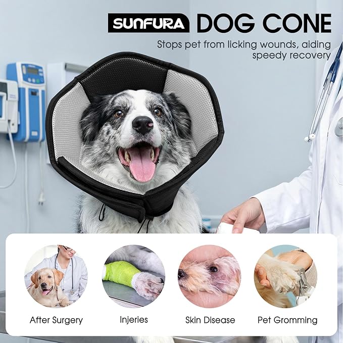 Dog Cone - Soft Cone for Dogs to Stop Licking, Pet E-Collar Alternative After - Image 2