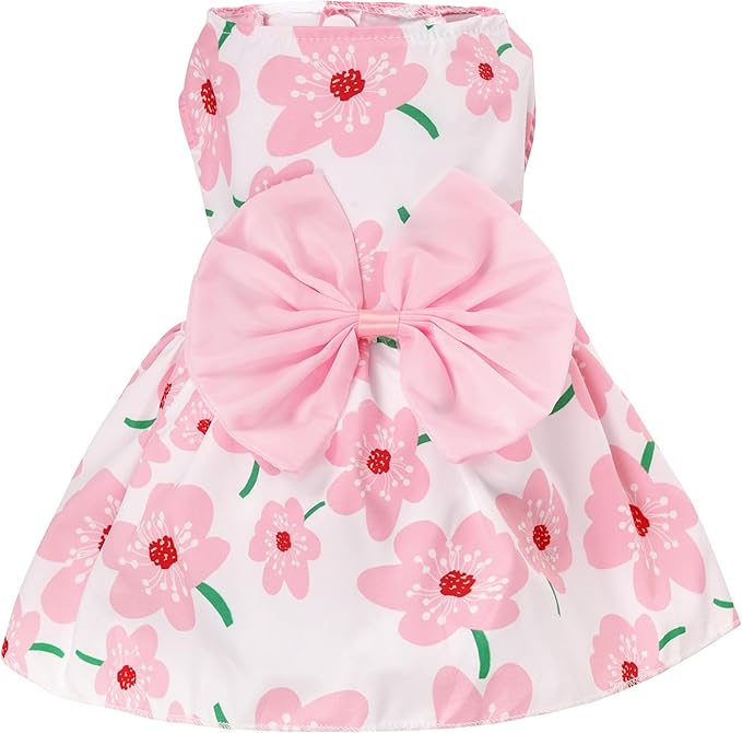 choyaxo Floral Dog Dress Cute Dog Skirt Pet Dress Summer Pet Clothes - Image 2