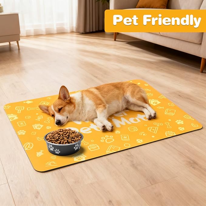 Pet Feeding Mat, Dog Cat Mat for Food and Water, Dog Bowl Waterproof Placemat - Image 6