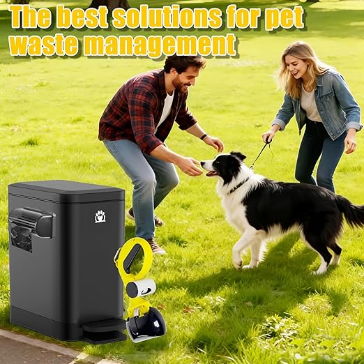 Dog Poop Trash Can Outside, 3Gal Metal Outdoor Trash Can, Outdoor Dog Poop - Image 8