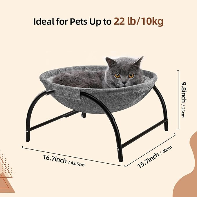 LIFLIX Raised Cat Hammock Bed, Pet Bed - Image 2