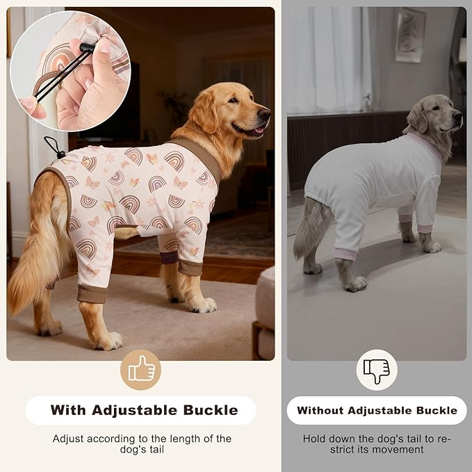 Bienbee Dog Pajamas, 4 Pack Dog Recovery Suit Shedding Suit Cute Soft Puppy - Image 4