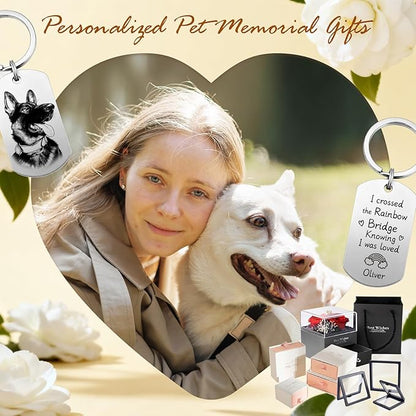 Custom Dog or Cat Portrait Keychain, Personalized Photo Engraved Keychains - Image 7