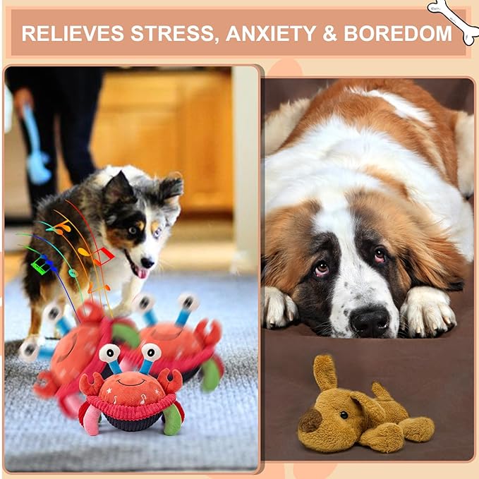 BABORUI Interactive Dog Toys Crab, Jumping Squeaky Dog Toys - Image 4