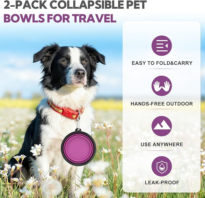 Collapsible Dog Bowl Large 2 Pack, Dog Water Bowls - Image 8