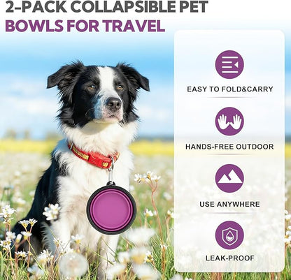 Collapsible Dog Bowl Large 2 Pack, Dog Water Bowls - Image 8