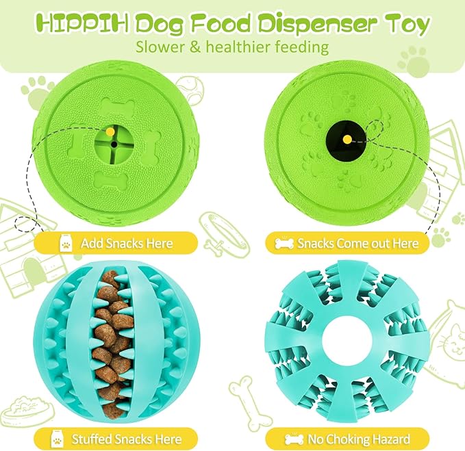 HIPPIH Indestructible Squeaky Dog Toys, Interactive Dog Balls 2 Pack, Dog Chew - Image 5