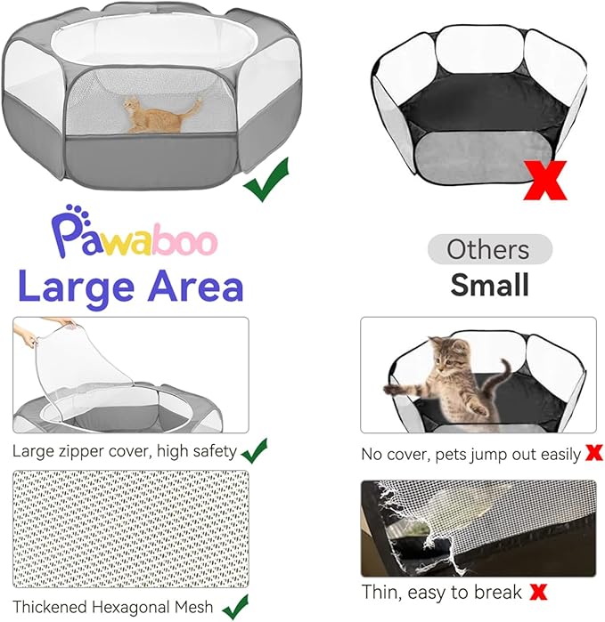 Pawaboo Small Animals Playpen, Portable Chicken Coop Run Large Chick Brooder - Image 6