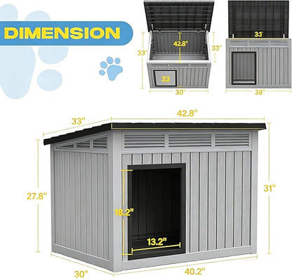 Fancyango Outdoor Dog House for Large Dogs, Outside Dog House - Image 6
