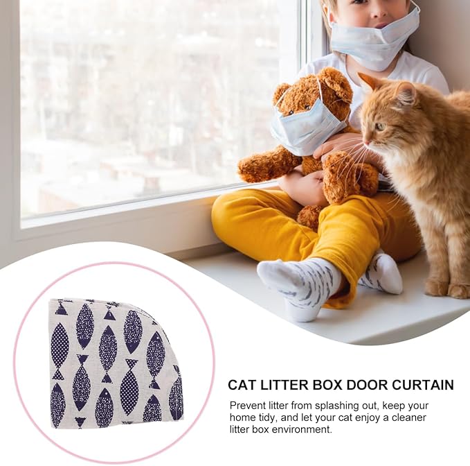 Kisangel Cat Litter Box Curtain, Self Cleaning Litter Case Door Curtain - Image 8