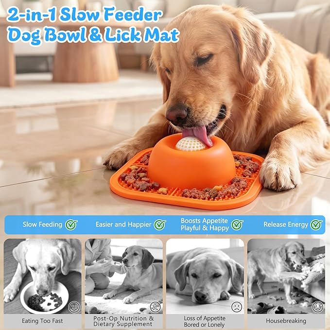 Slow Feeder Dog Bowls & Lick Mat - Image 2