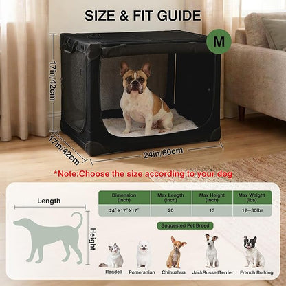 Veraste 24" L x 17" W x 17" H Collapsible Travel Dog Crate, Portable Soft Dog - Image 2