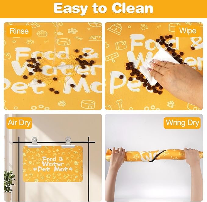Pet Feeding Mat, Dog Cat Mat for Food and Water, Dog Bowl Waterproof Placemat - Image 5
