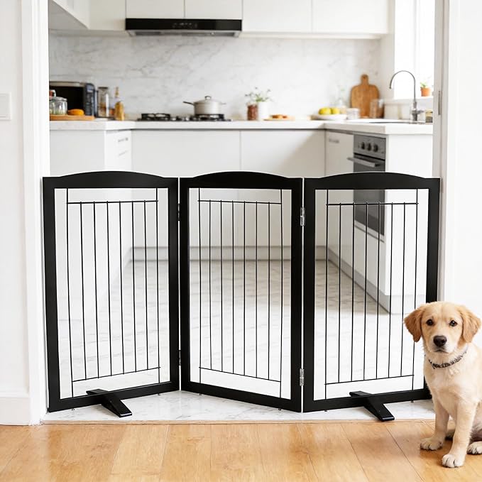 ZJSF Freestanding Dog Fence Indoor, Foldable Dog Gate - Image 2